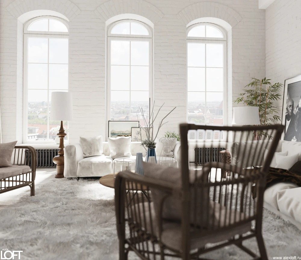 Лофт интерьер апартаментов в Казани