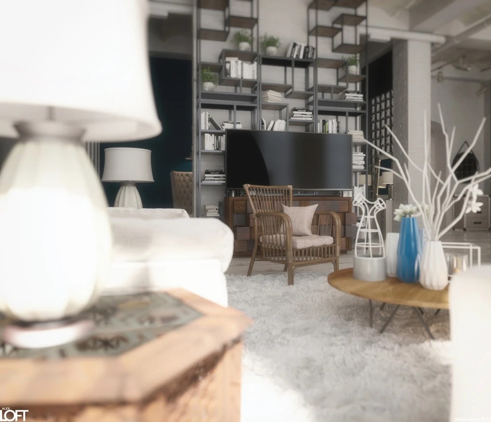 Лофт интерьер апартаментов в Казани