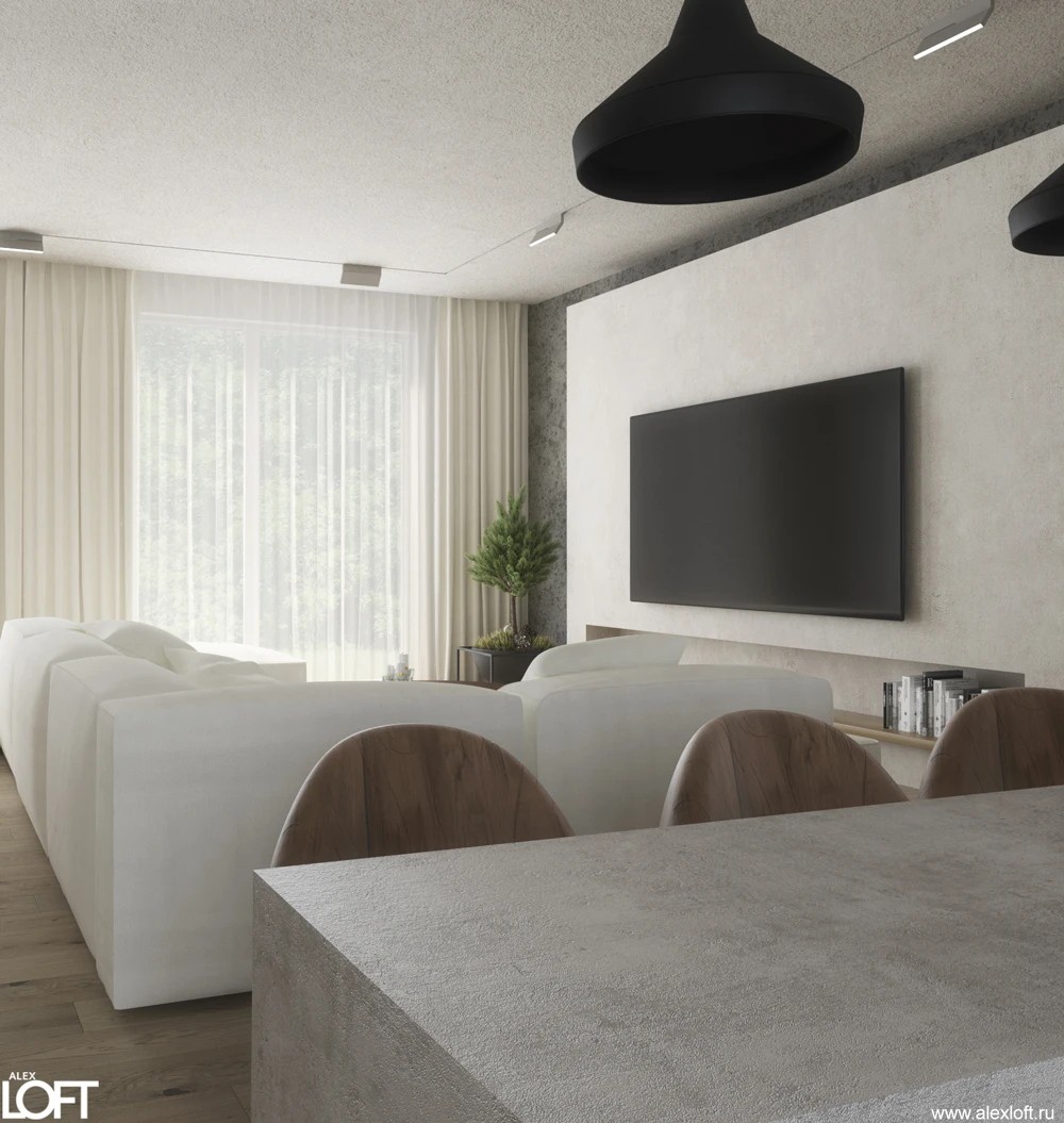 Современный и уютный интерьер двухэтажного дома