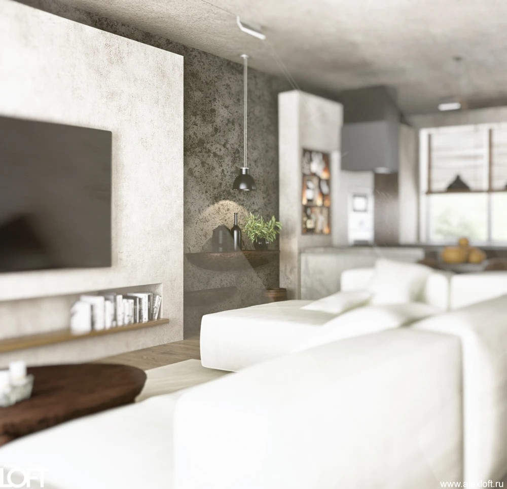 Современный и уютный интерьер двухэтажного дома