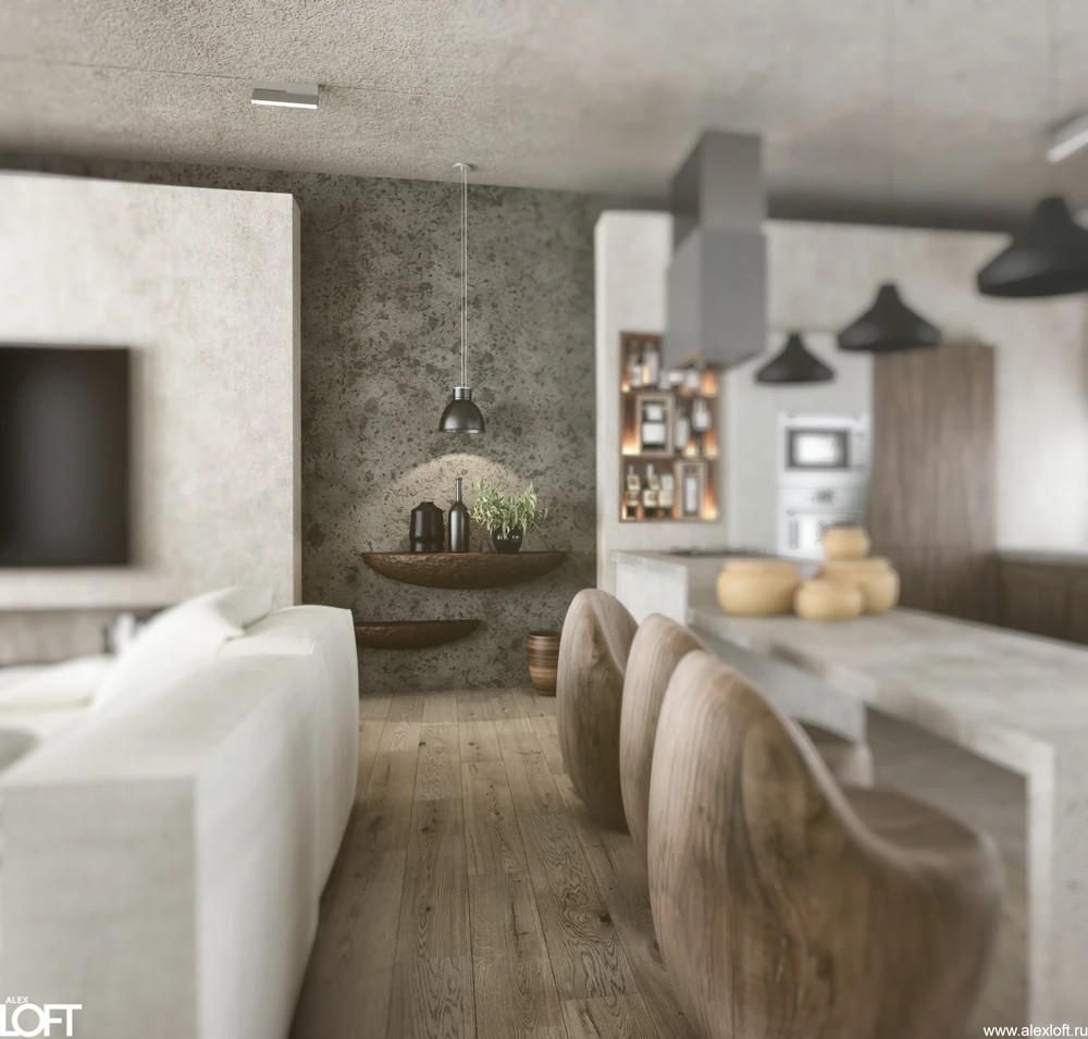 Современный и уютный интерьер двухэтажного дома