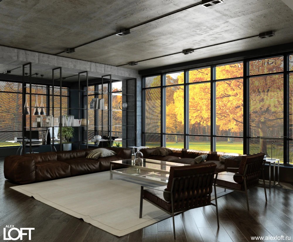Загородный дом в стиле лофт