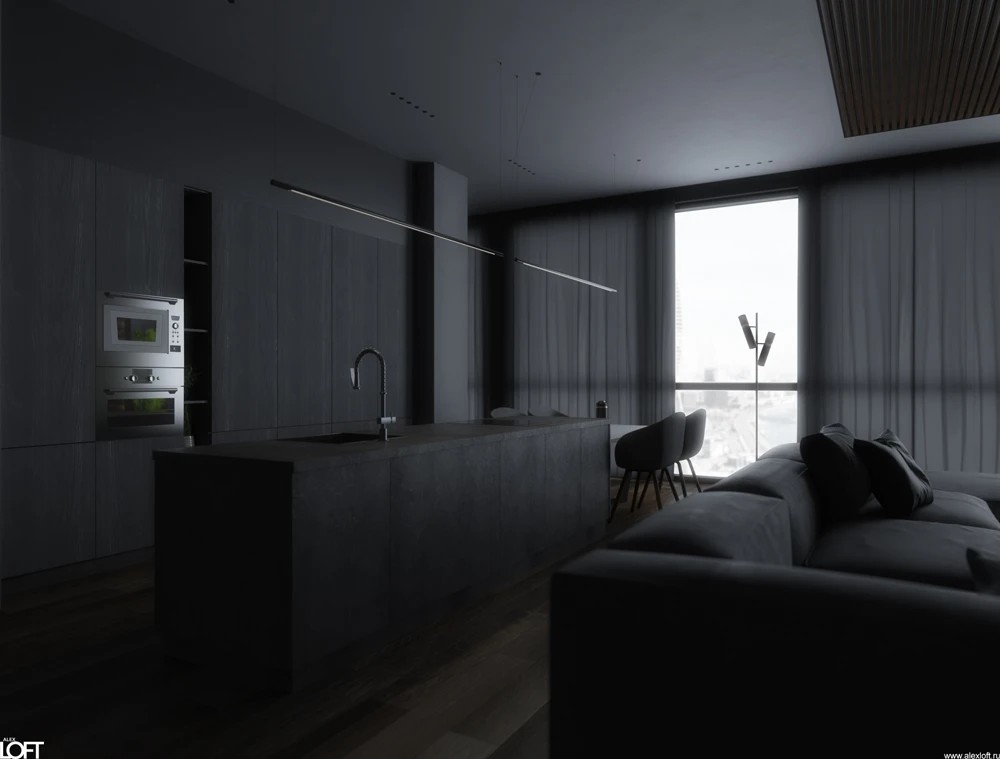 Москва – сити, современная квартира в облаках