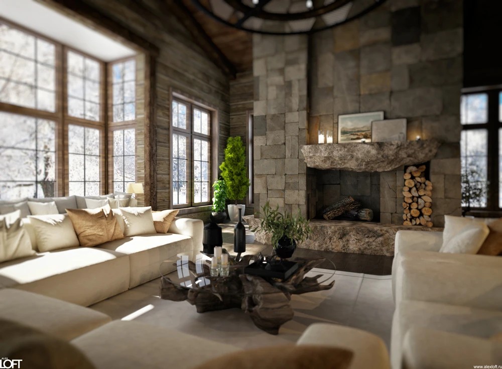 Проект интерьера деревянного дома