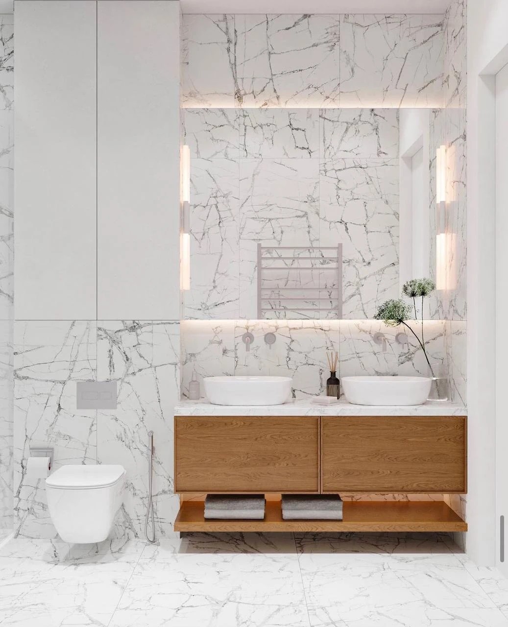 Воздушная минималистичная ванная комната