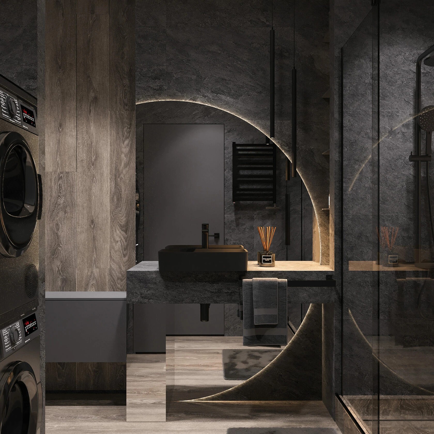 Монохромный интерьер квартиры в ЖК Лыжный