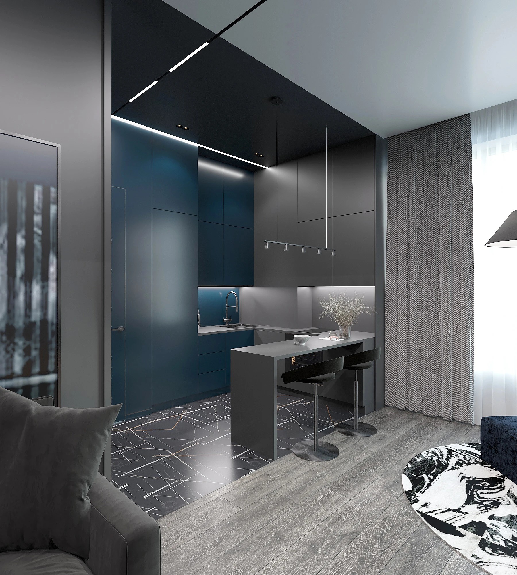 Квартира молодого человека в ЖК "Левел Стрешнево"