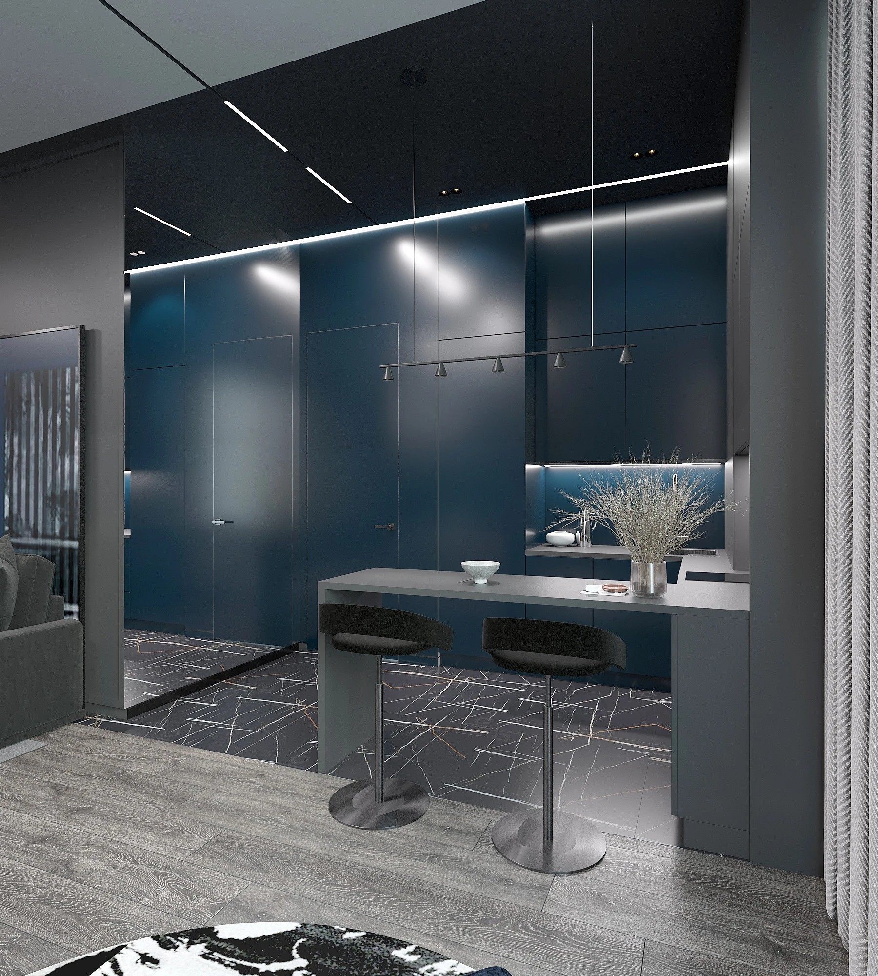 Квартира молодого человека в ЖК "Левел Стрешнево"