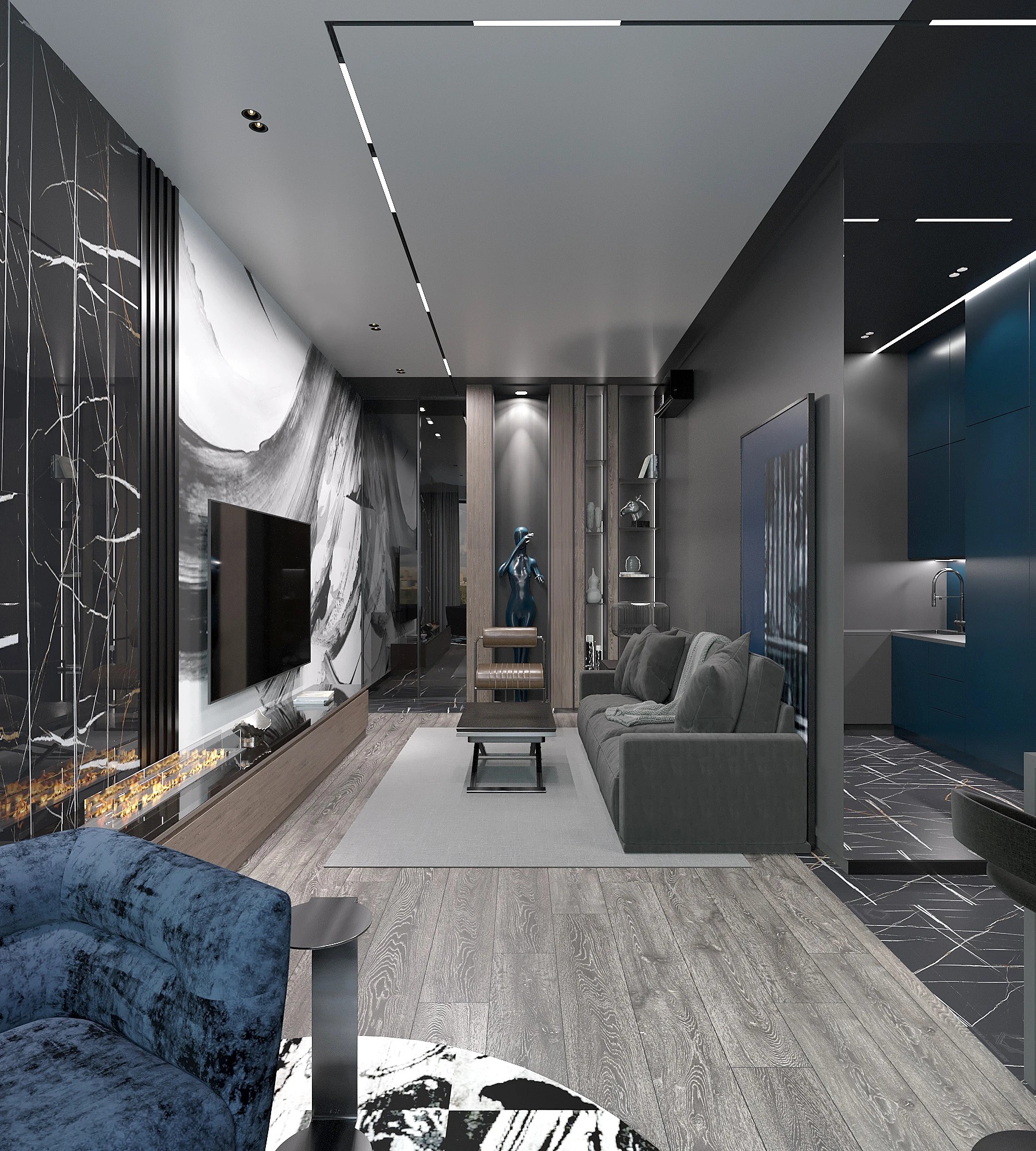 Квартира молодого человека в ЖК "Левел Стрешнево"