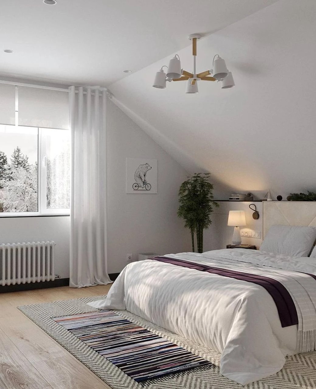 Спальня на мансардном этаже.