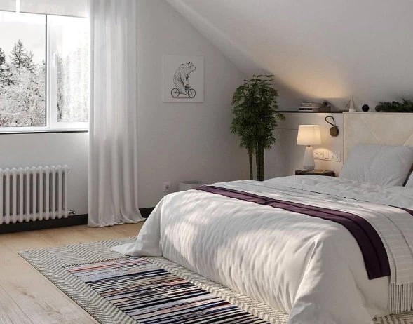 Спальня на мансардном этаже.