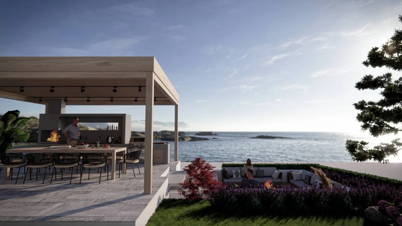 Проект беседки с зоной BBQ