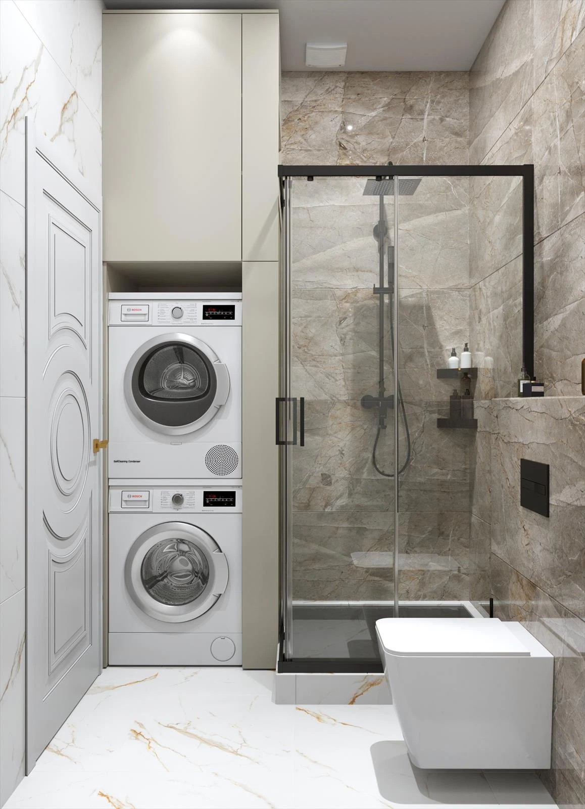 Проект 3-х комнатной квартиры в неоклассическом стиле для девушки