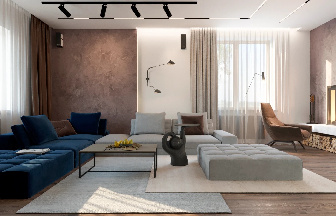 Дизайн загородного дома в современном стиле 1-й этаж