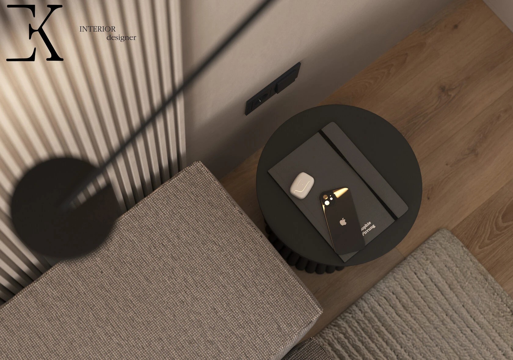 Проект квартиры 85 м2
Спальня в стиле минимализм площадью 24м2