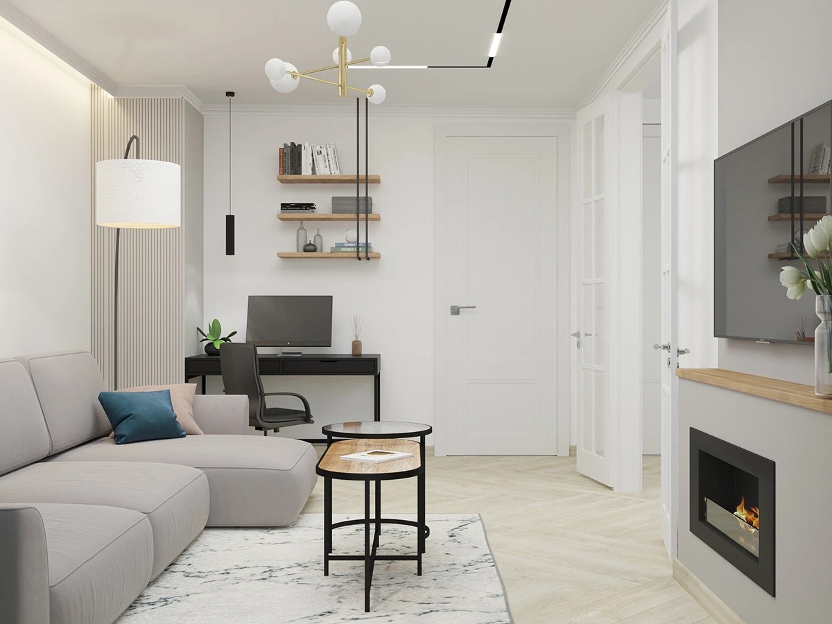 "Белое и золотое"Квартира в Калининграде