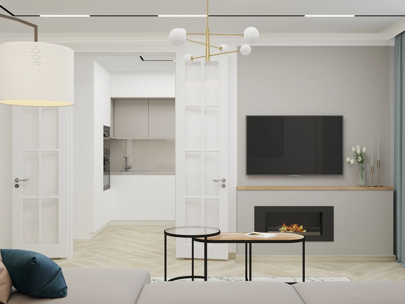 "Белое и золотое"Квартира в Калининграде