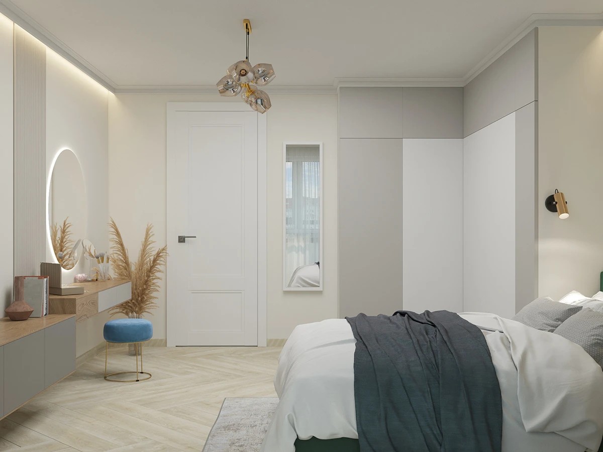 "Белое и золотое"Квартира в Калининграде