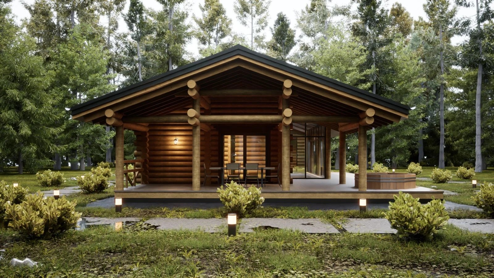 Банный комплекс из сруба в Ленинградской области