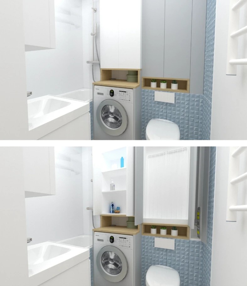 Маленькая цветная евродвушка в ЖК "Артлайн" в нежных тонах