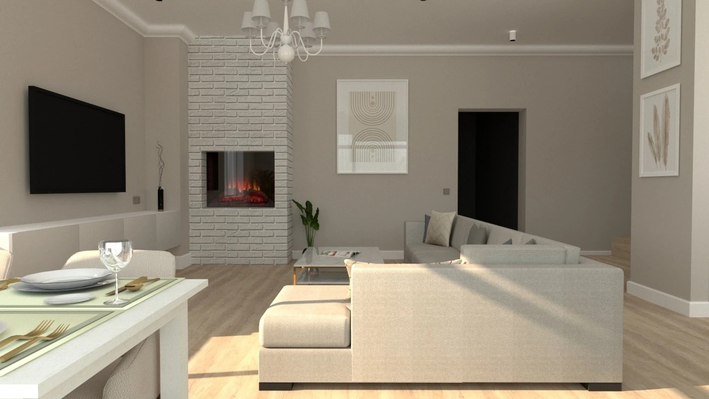 Кухня-гостиная 38 кв.м. в частном доме в д. Хязельки для молодой девушки с прекрасным видом из окна на березовую рощу и овраг