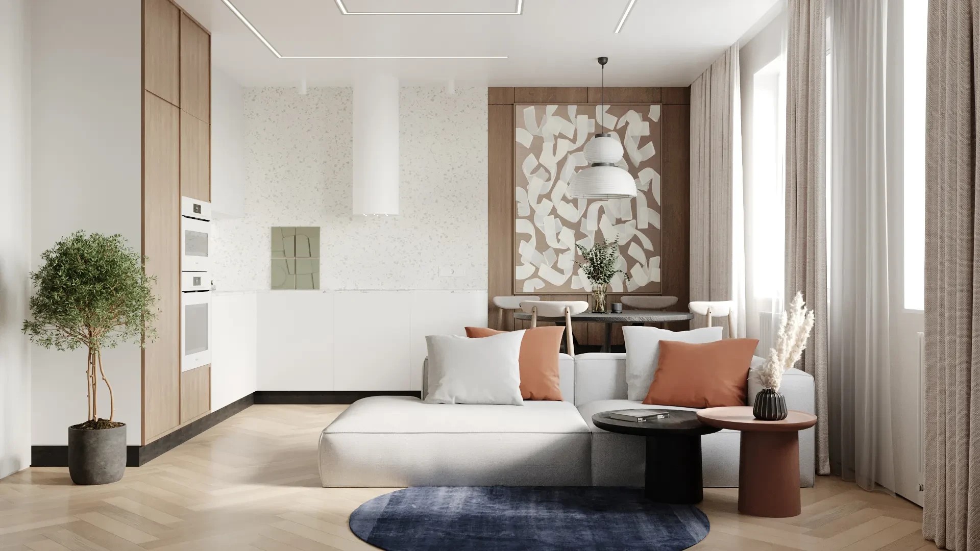 Стильный минимализм (ЖК ПЕТРОВСКИЙ КВАРТАЛ НА ВОДЕ)