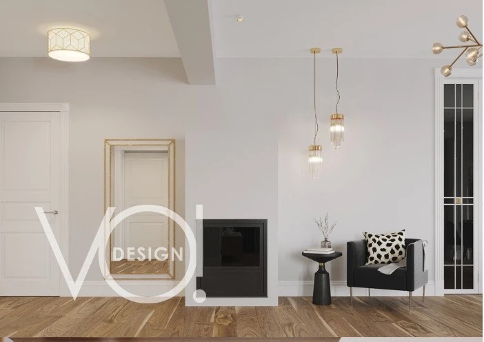 Загородный дом: кухня, гостиная и гостевой санузел