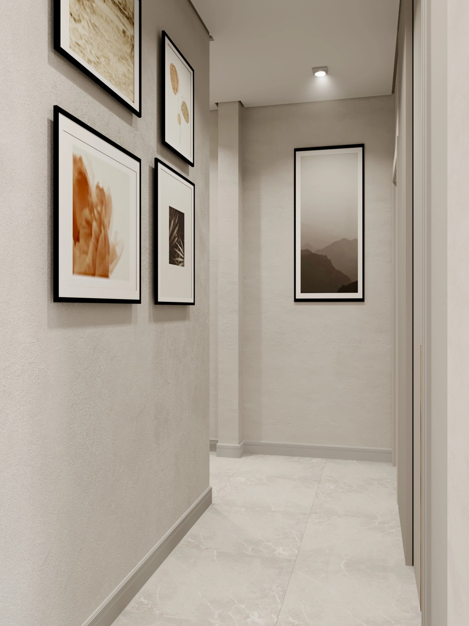 Два санузла, гардеробная, гостиная -кухня.