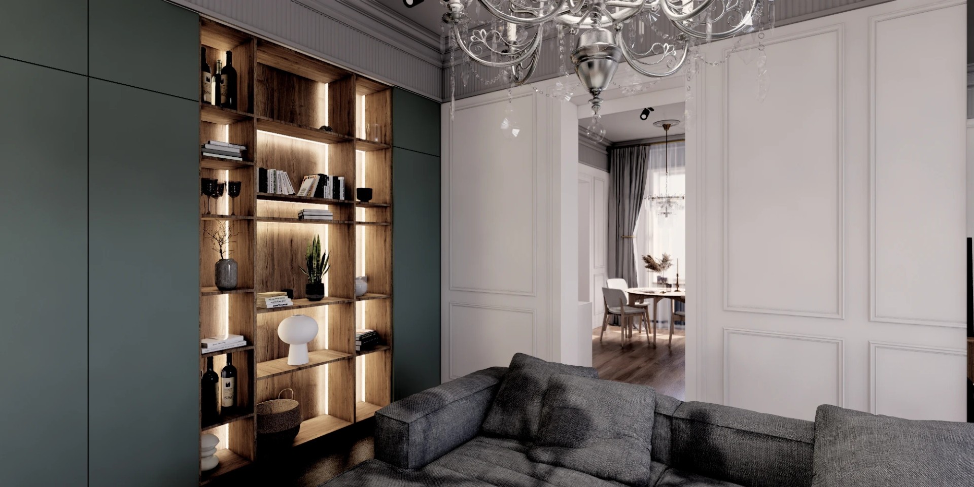 Трехкомнатная квартира в самом сердце Петербурга (Визуализация)