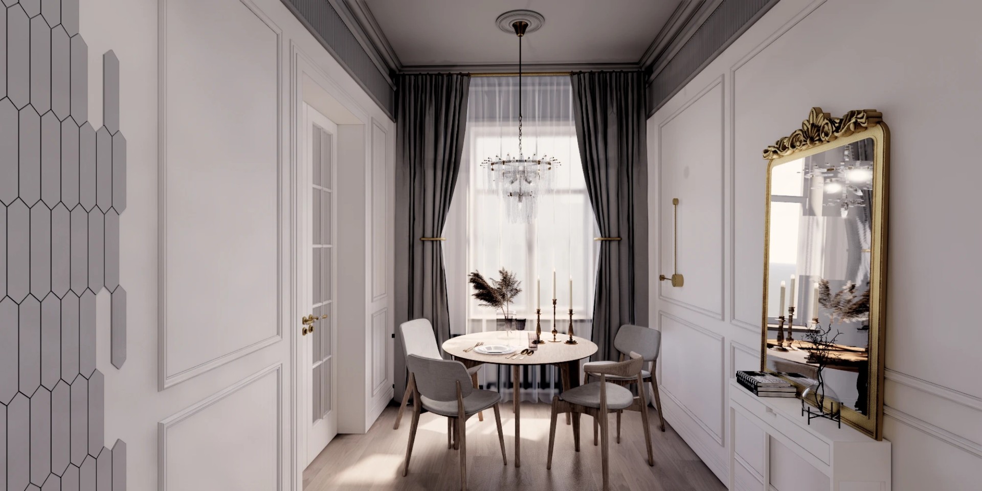 Трехкомнатная квартира в самом сердце Петербурга (Визуализация)