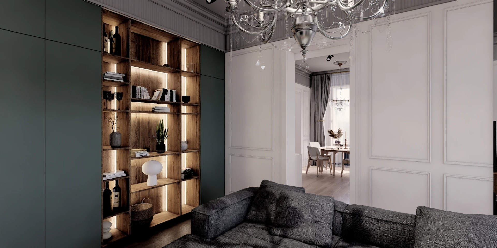 Трехкомнатная квартира в самом сердце Петербурга (Визуализация)