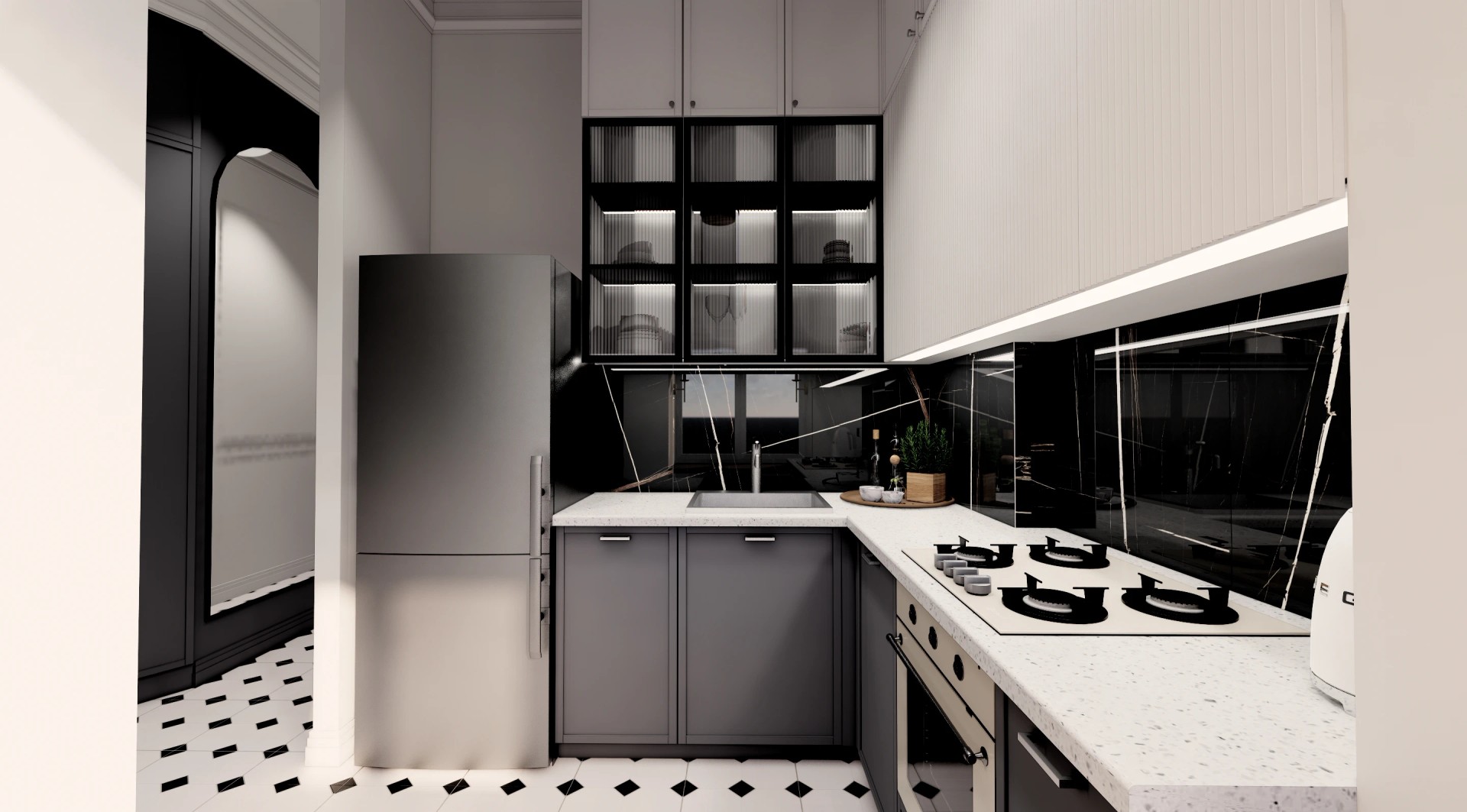 Трехкомнатная квартира в самом сердце Петербурга (Визуализация)