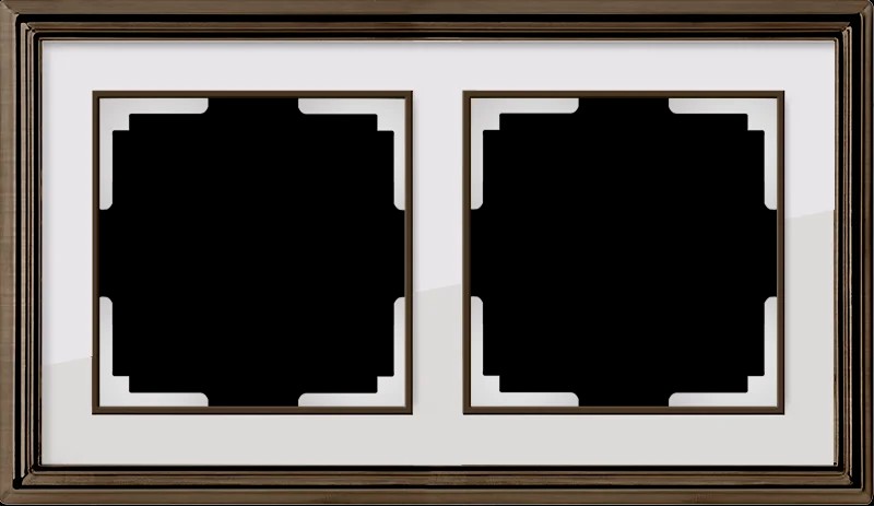 Рамка Werkel Palacio бронза/белый WL17-Frame-02/ Рамка на 2 поста (бронза/белый)