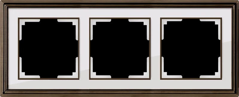 Рамка Werkel Palacio бронза/белый WL17-Frame-03/ Рамка на 3 поста (бронза/белый)
