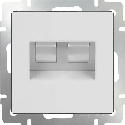 Розетка Werkel Белый WL01-RJ11-45 / Розетка телефонная RJ-11 и Еthernet RJ-45 (белая)