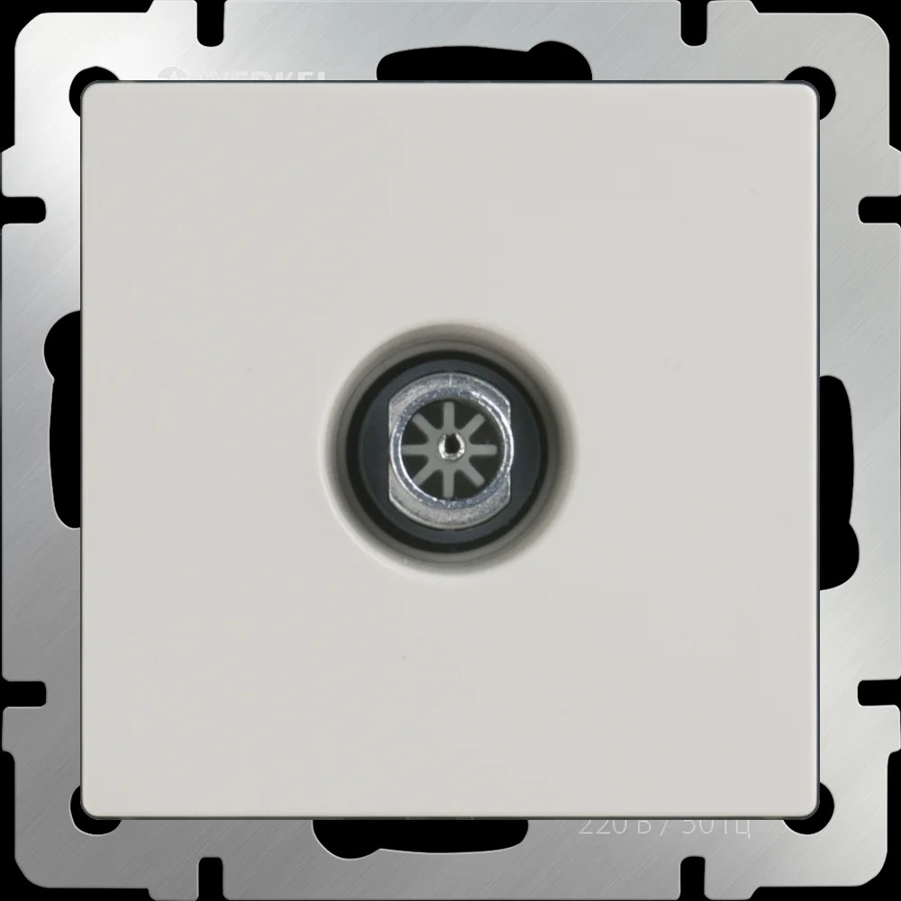 Розетка Werkel Слоновая кость WL03-TV-2W-ivory / ТВ розетка проходная (слоновая кость)