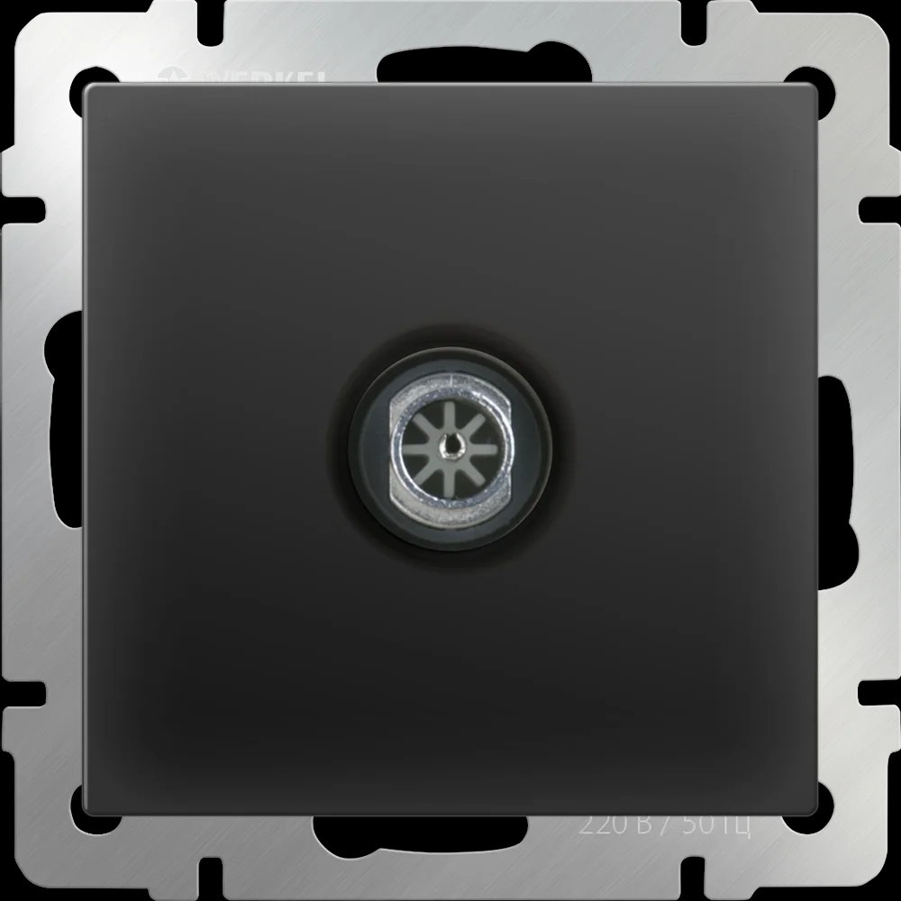 Розетка Werkel Черный матовый WL08-TV/ ТВ-розетка оконечная (черный матовый)