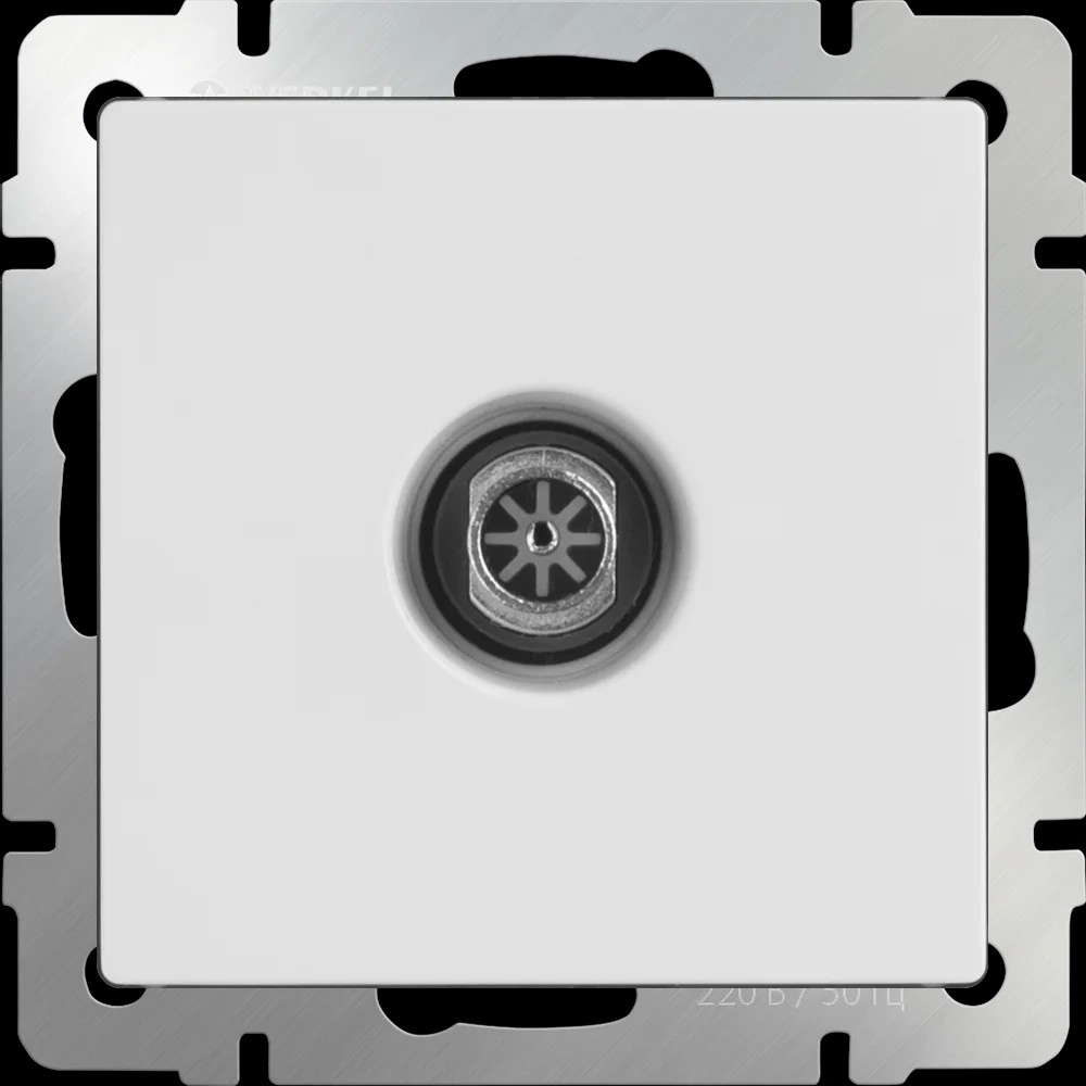 Розетка Werkel Белый WL01-TV-2W / ТВ-розетка проходная (белая)