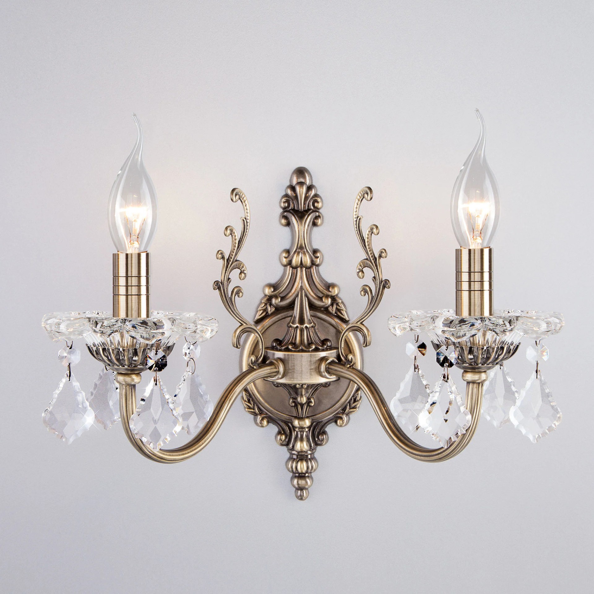 Настенное бра Eurosvet Elisha 3281/2 античная бронза/прозрачный хрусталь Strotskis