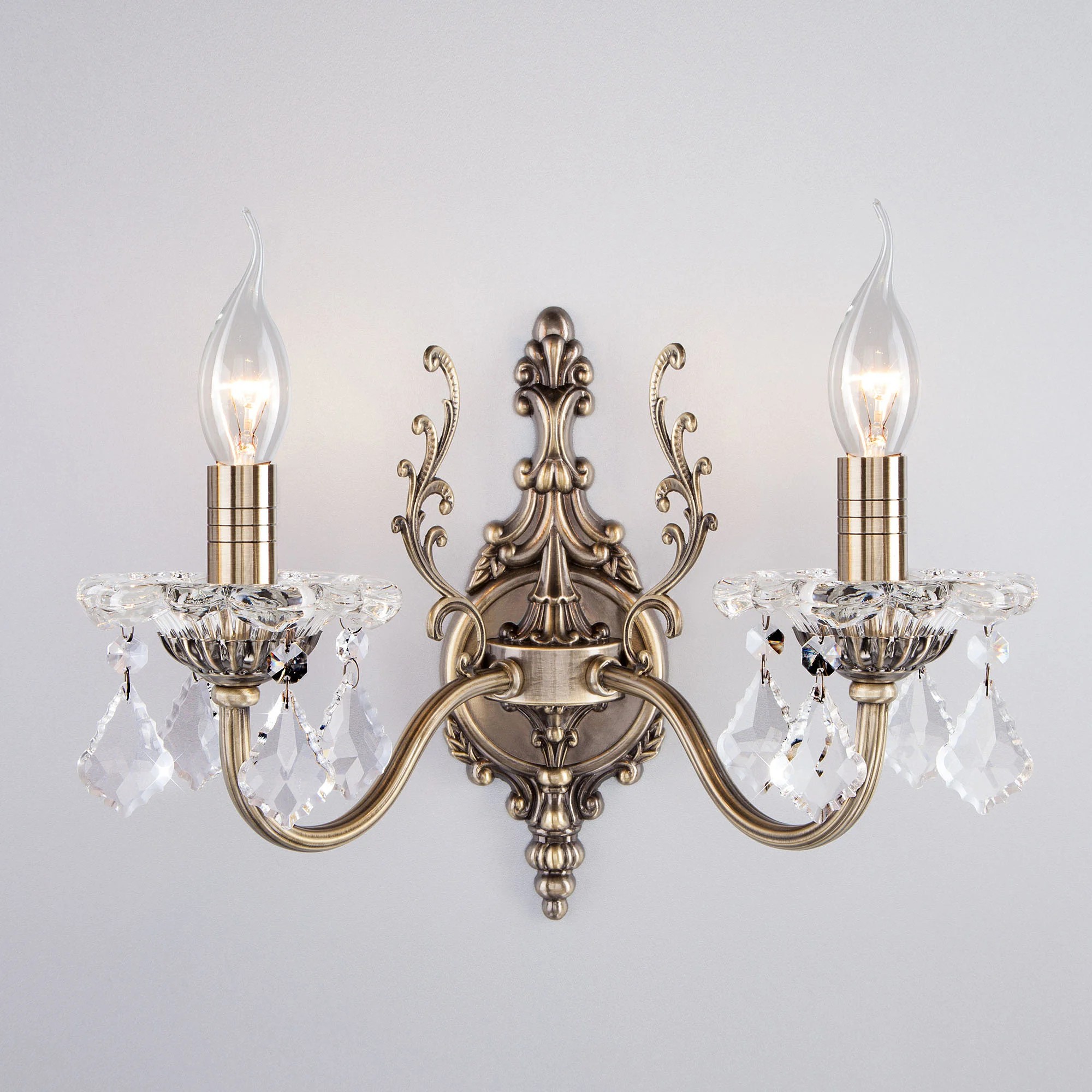 Настенное бра Eurosvet Elisha 3281/2 античная бронза/прозрачный хрусталь Strotskis