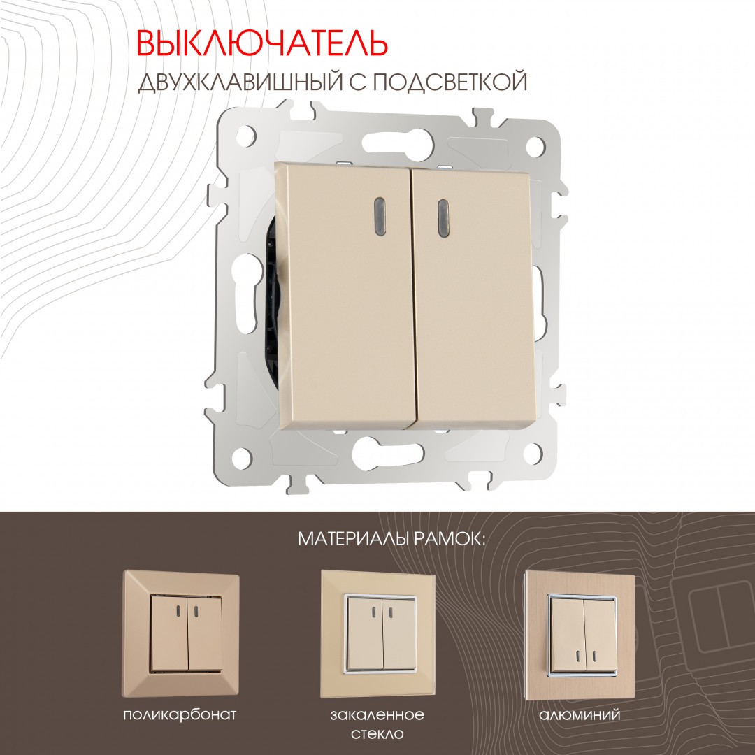 Выключатель Arte Milano Am-203 203.31-2.shampan