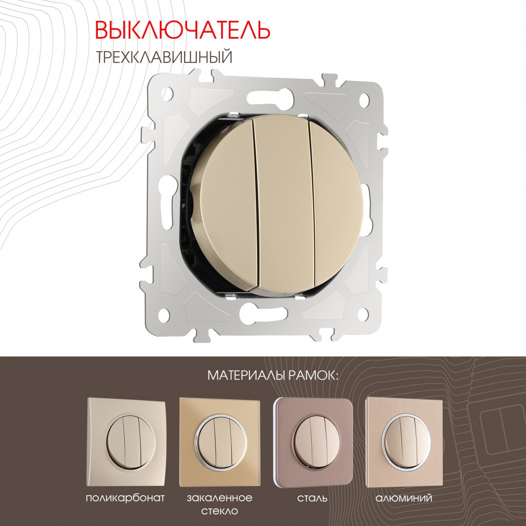 Выключатель Arte Milano Am-202 202.30-3.shampan