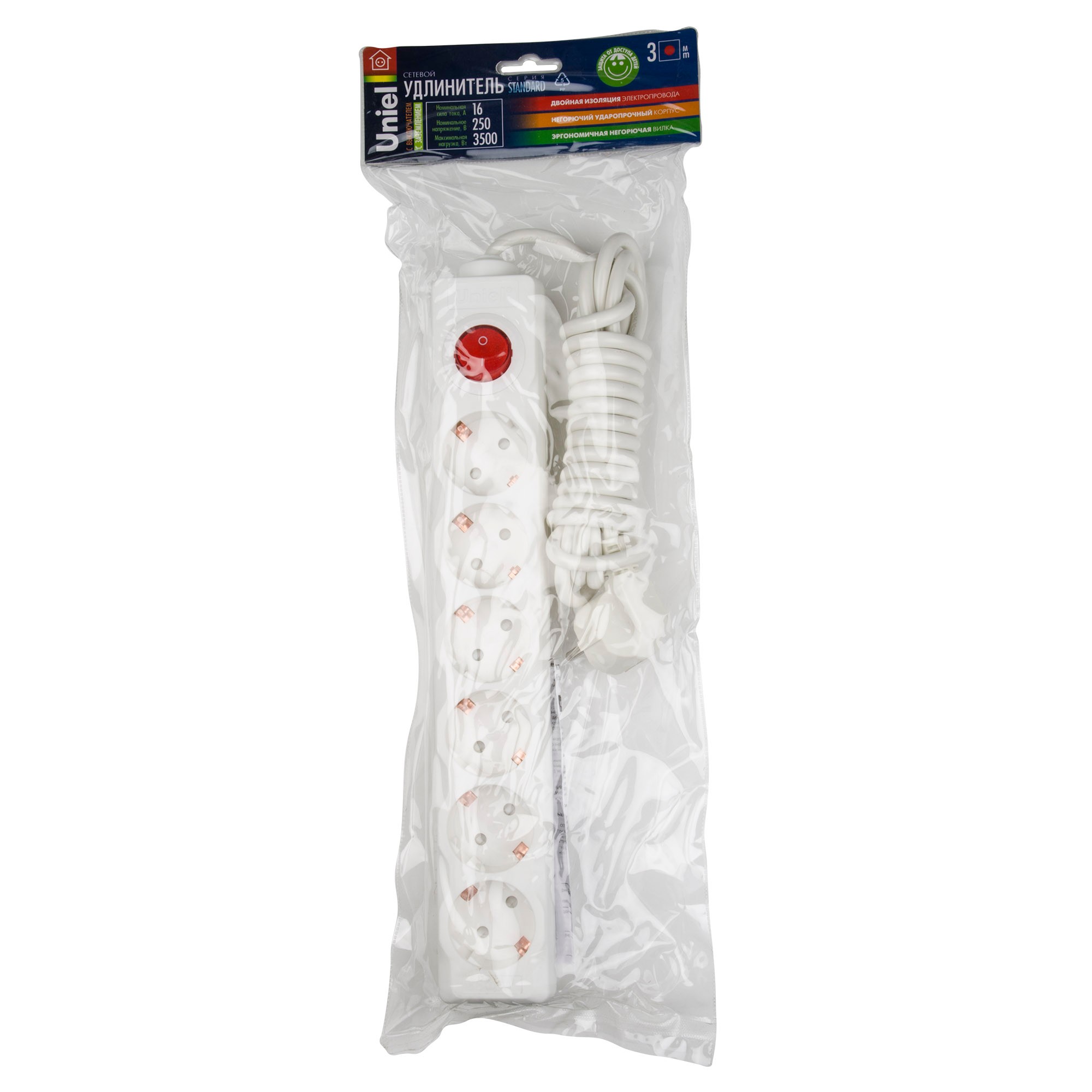 Удлинитель Uniel Standard S-GCD6-3B