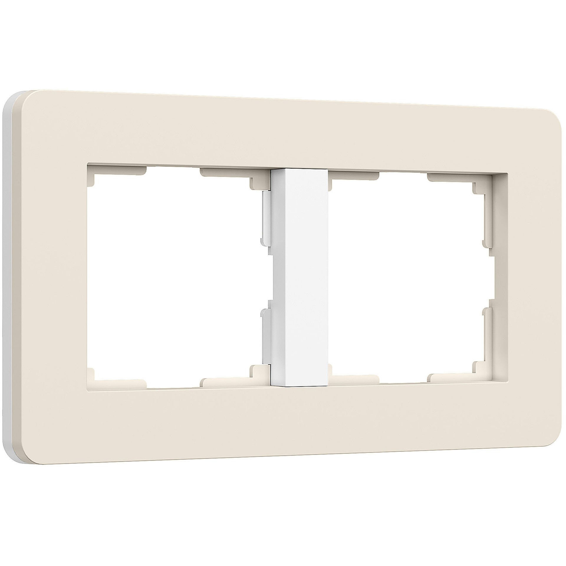 Рамка Werkel Split айвори/белый, soft-touch W0023066/ Рамка на 2 поста Split (айвори/белый, soft-touch)