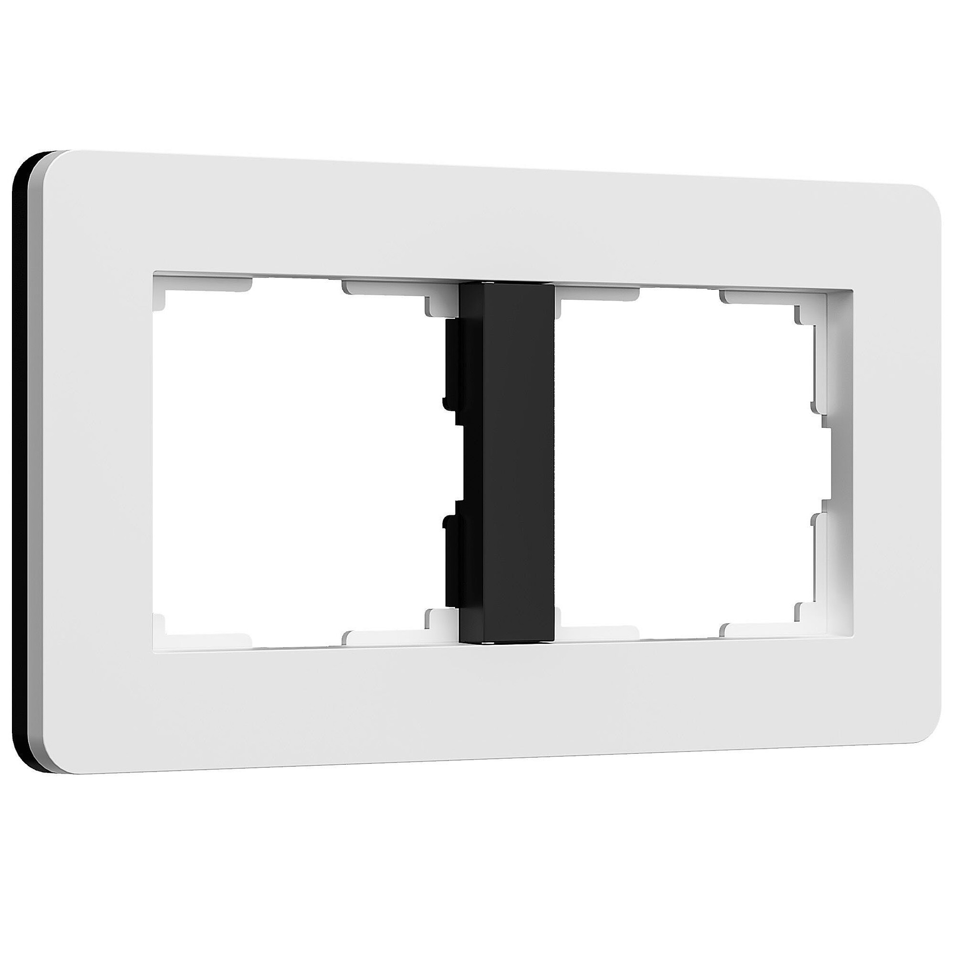 Рамка Werkel Split белый/черный, soft-touch W0023068/ Рамка на 2 поста Split (белый/черный, soft-touch)