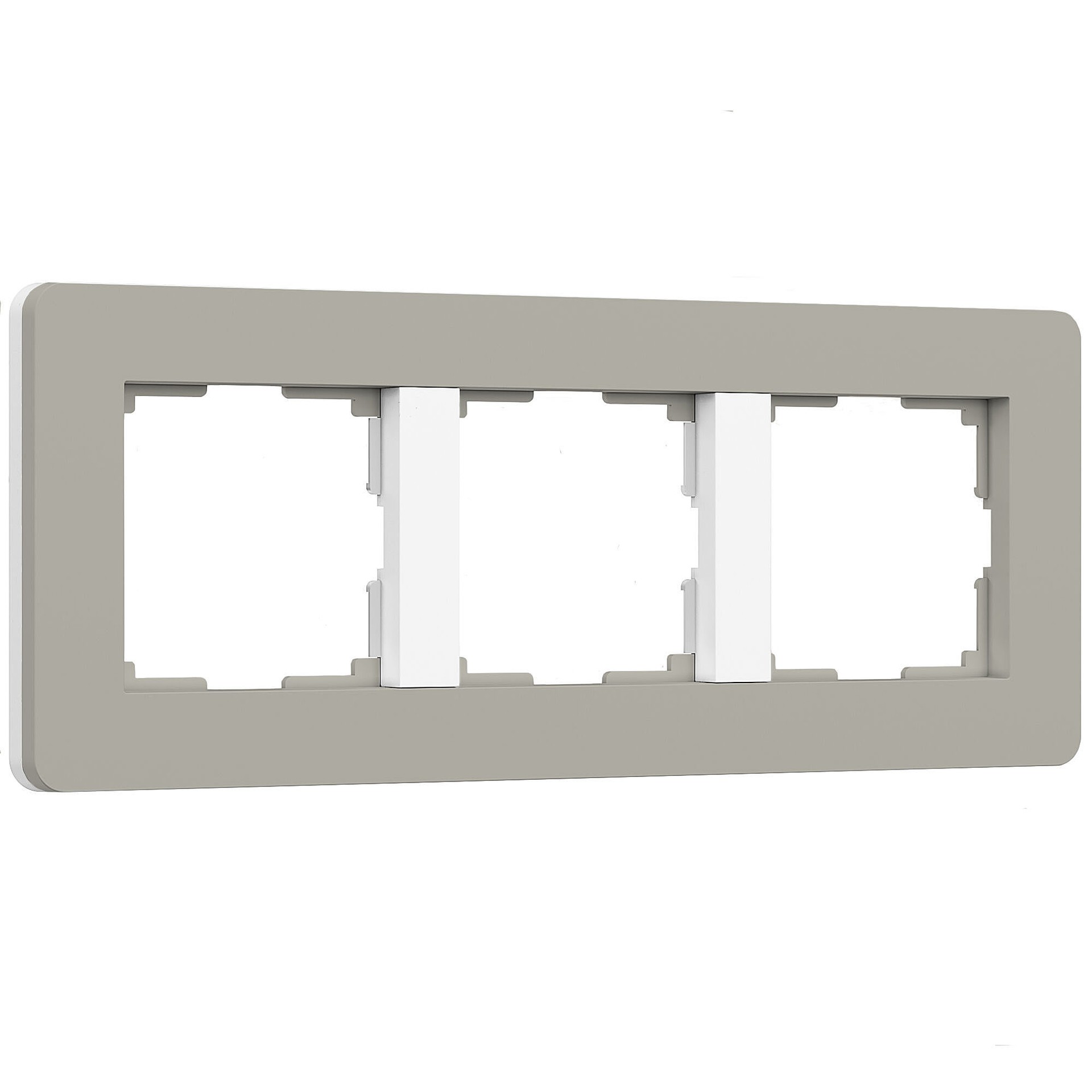 Рамка Werkel Split дымчатый/белый, soft-touch W0033067/ Рамка на 3 поста Split (дымчатый/белый, soft-touch)