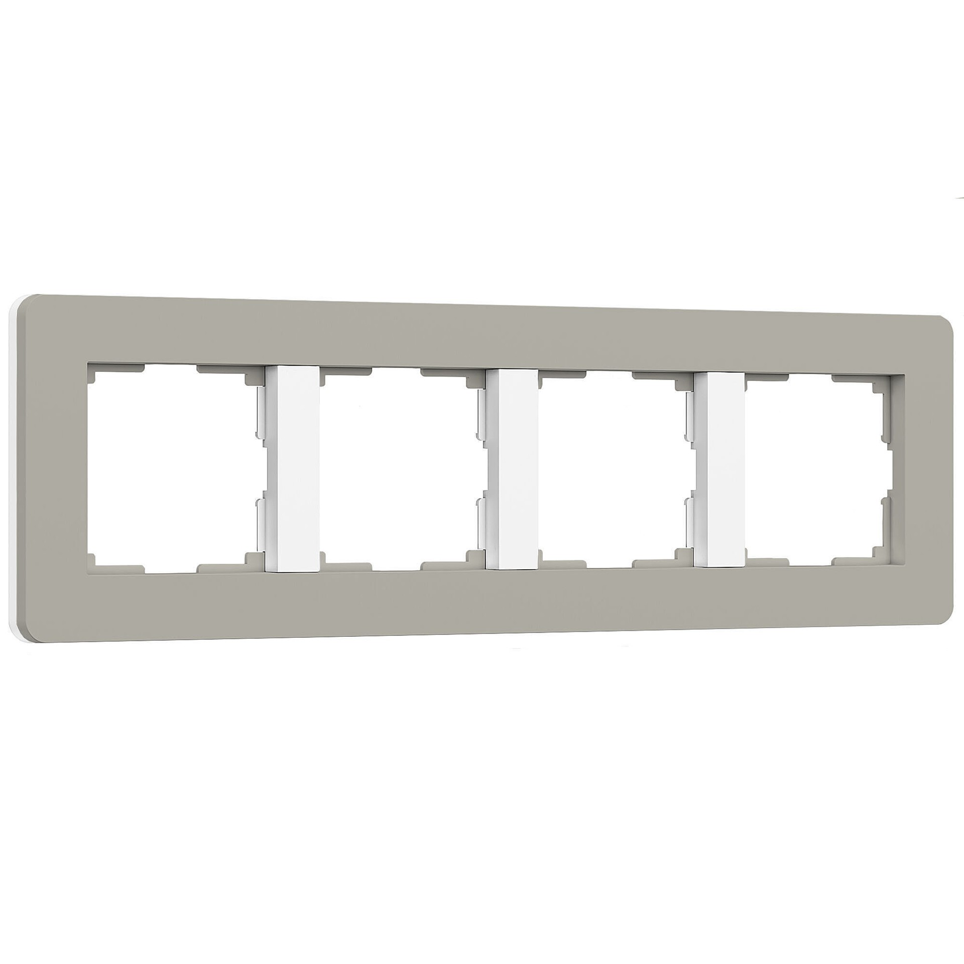Рамка Werkel Split дымчатый/белый, soft-touch W0043067/ Рамка на 4 поста Split (дымчатый/белый, soft-touch)