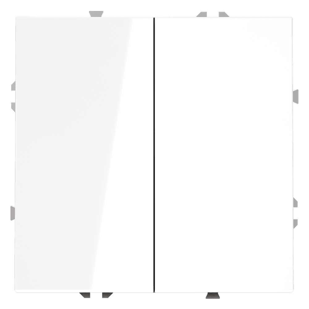 Выключатель с самовозвратом встраиваемый VOLTUM S70 двухклавишный 10А, (белый глянцевый) VLS020601