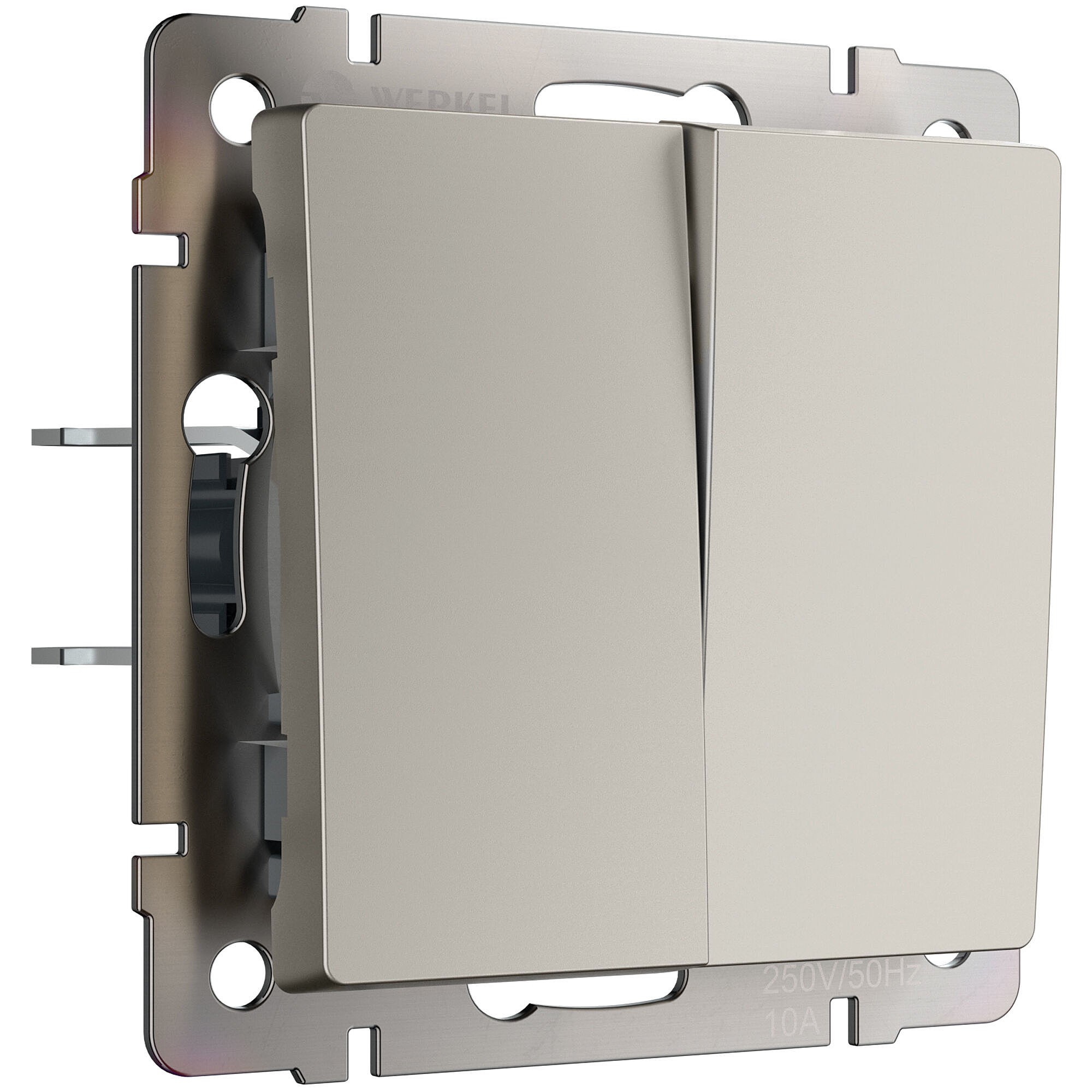 Выключатель Werkel W1220004/ Выключатель двухклавишный (дымчатый)