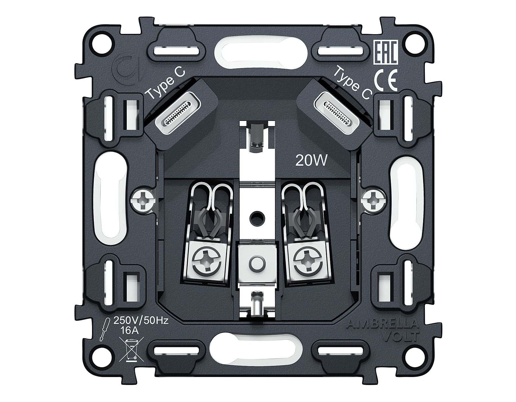 Механизм электрической розетки Ambrella Volt QUANT VM165
